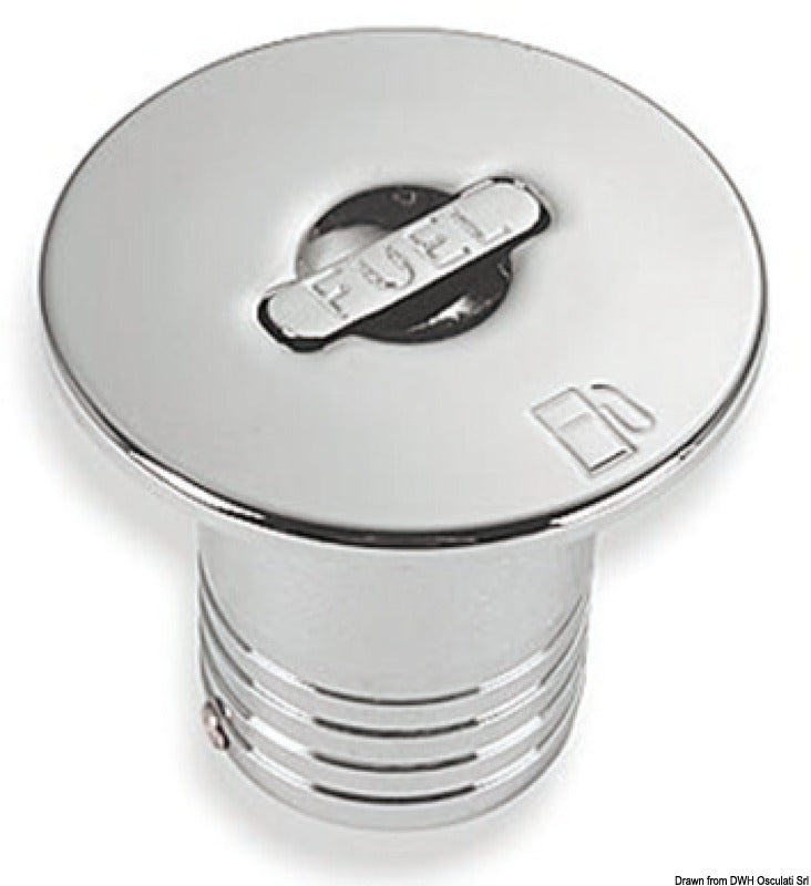 Chromed brass FUEL straight deck plug 50 mm - foto originale Osculati Srl