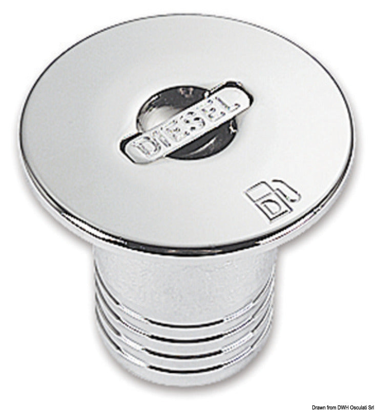 Chromed brass DIESEL straight deck plug 50 mm - foto originale Osculati Srl