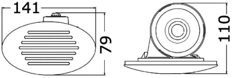 Flush-mount horn white 112 dB - foto originale Osculati Srl