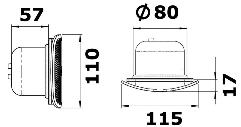 Sound built-in horn Round version - foto originale Osculati Srl