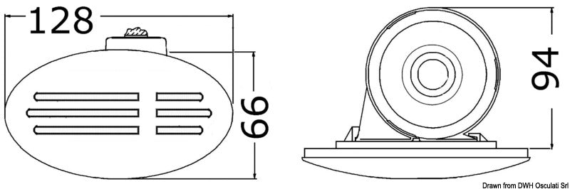 Built-in ABS horn w/white front panel - foto originale Osculati Srl