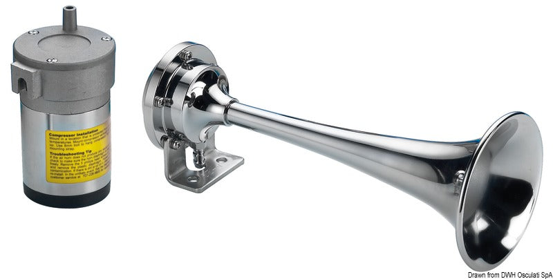 Chromed trumpet w/1 horn 12 V - foto originale Osculati Srl