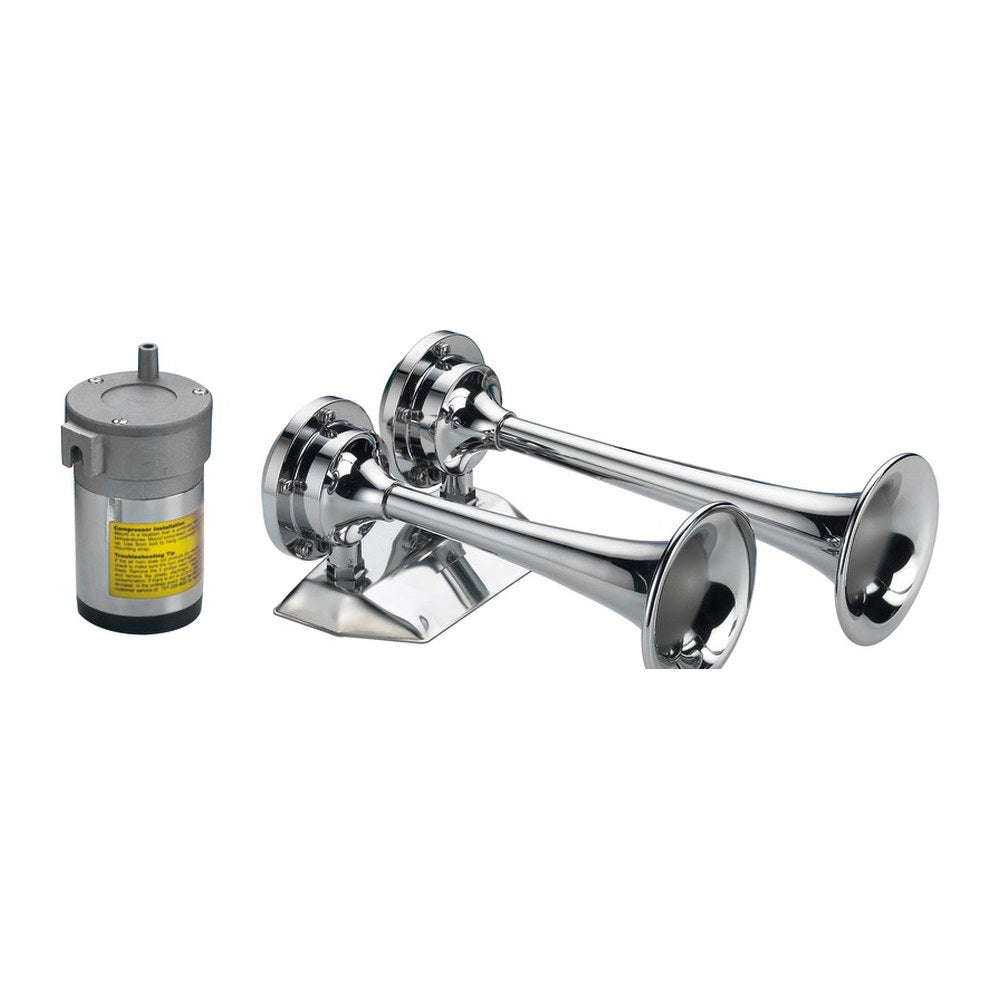 Chromed trumpet w/2 horns 24 V - foto originale Osculati Srl