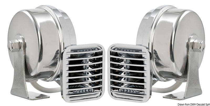 Powerful ABS chromed single horn - foto originale Osculati Srl