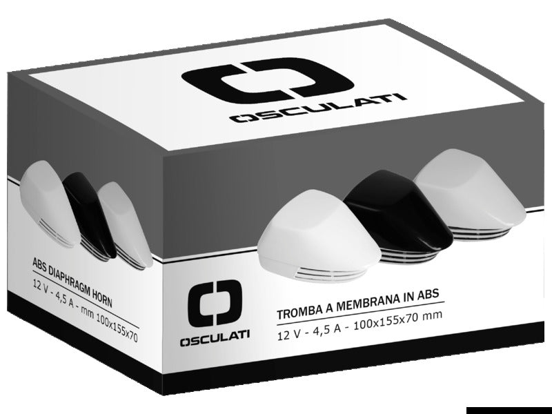 Diaphragm horn white + chromed ABS 12 V - foto originale Osculati Srl