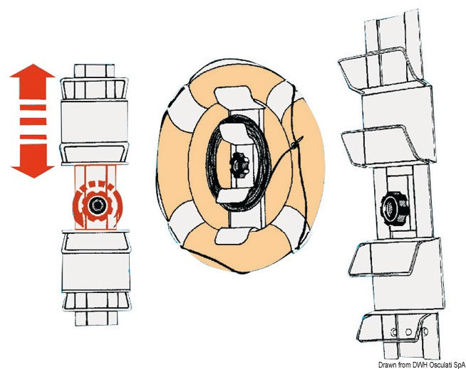 Square bracket f. ring lifebuoys - foto originale Osculati Srl