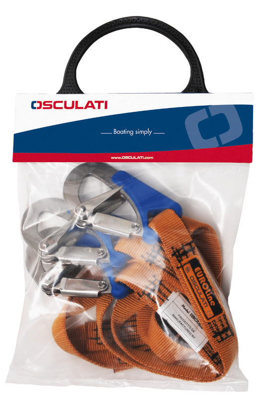 Euro Lightline safety line 2m + 3 shackles Fast opening - foto originale Osculati Srl