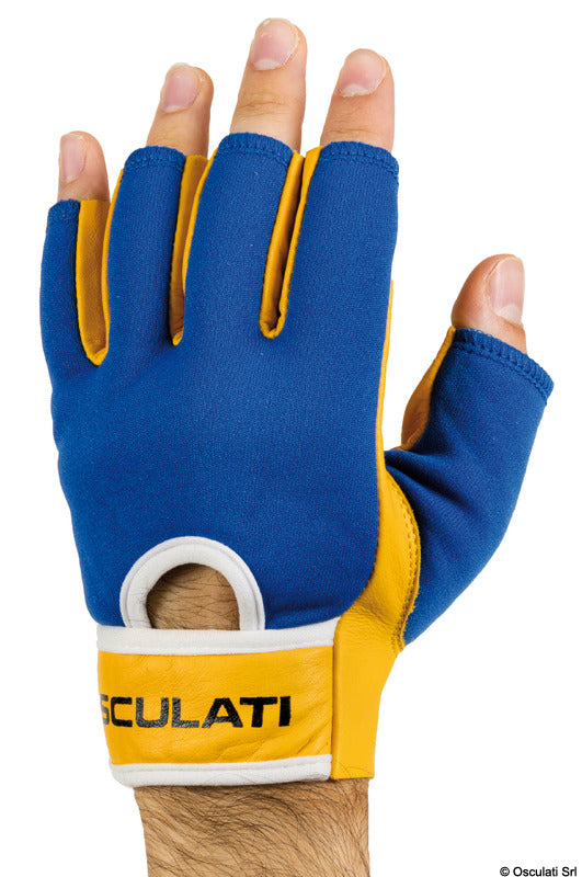 Sailing leather gloves short fingers XL - foto originale Osculati Srl