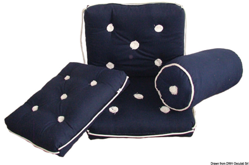 Cotton cushion w/backrest blue 430 x 750 mm - foto originale Osculati Srl