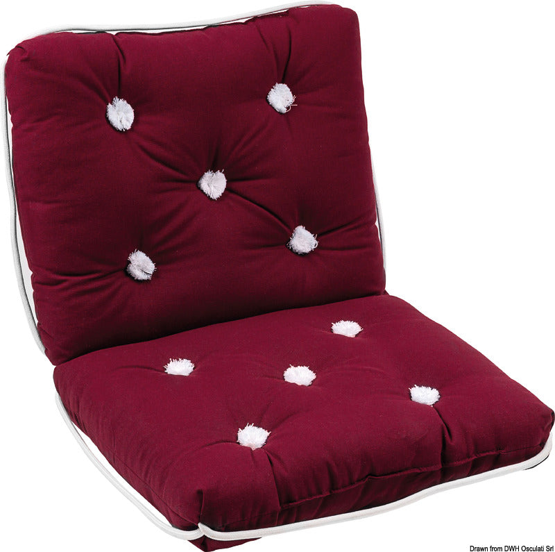 Cotton cushion w/backrest bordeaux 430 x 750 mm - foto originale Osculati Srl