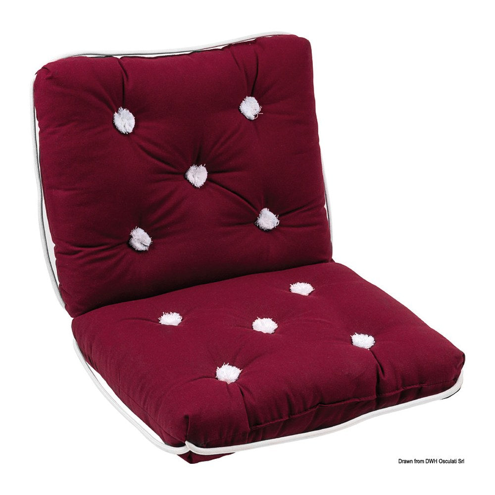 Cotton cushion w/backrest bordeaux 430 x 750 mm - foto originale Osculati Srl