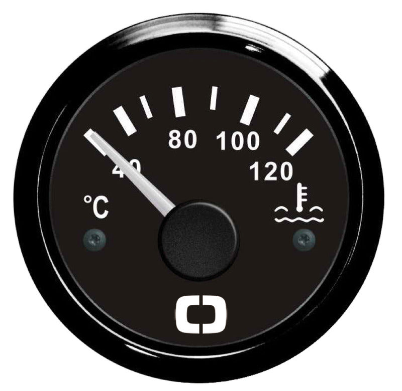 Water temperature gauge 40/120° black/black - foto originale Osculati Srl