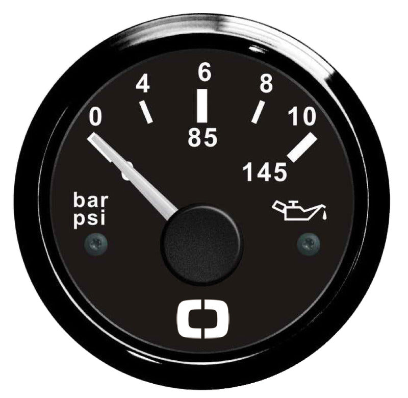 Oil pressure indicator 0/10 bar black/black - foto originale Osculati Srl