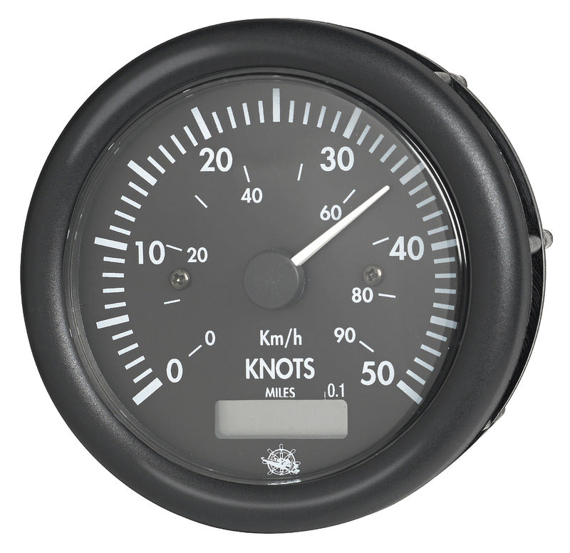 Guardian speedometer 0-50 knots black w/log 12V - foto originale Osculati Srl
