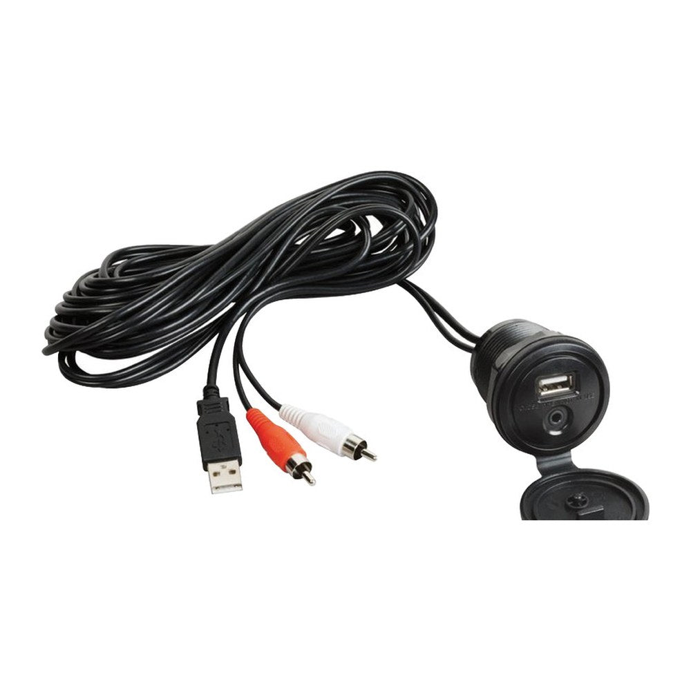 Auxiliary USB-AUX cable with watertight panel - foto originale Osculati Srl