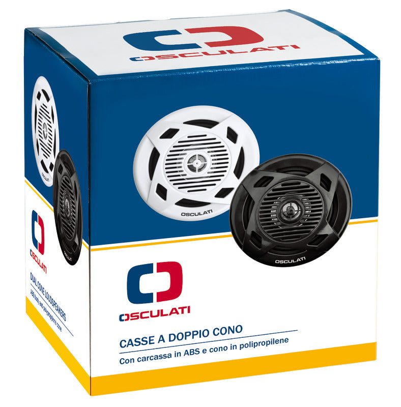 Pairs of dual cone loudspeakers 4" 2x30 W black - foto originale Osculati Srl