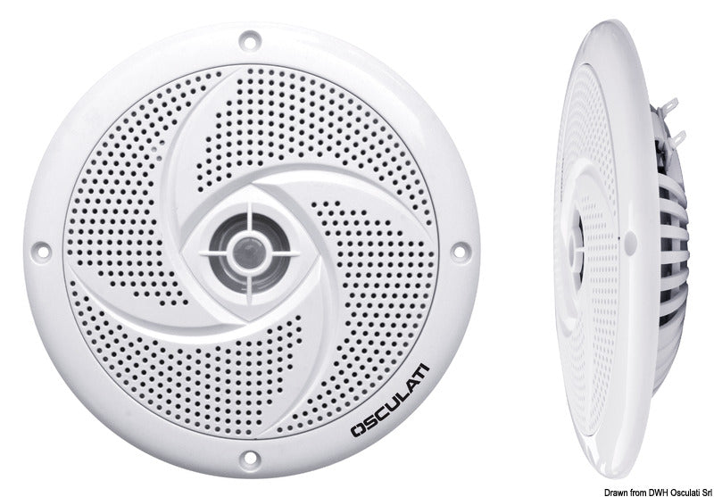 Pairs of dual cone ultra slim speakers 6.5" - white - foto originale Osculati Srl