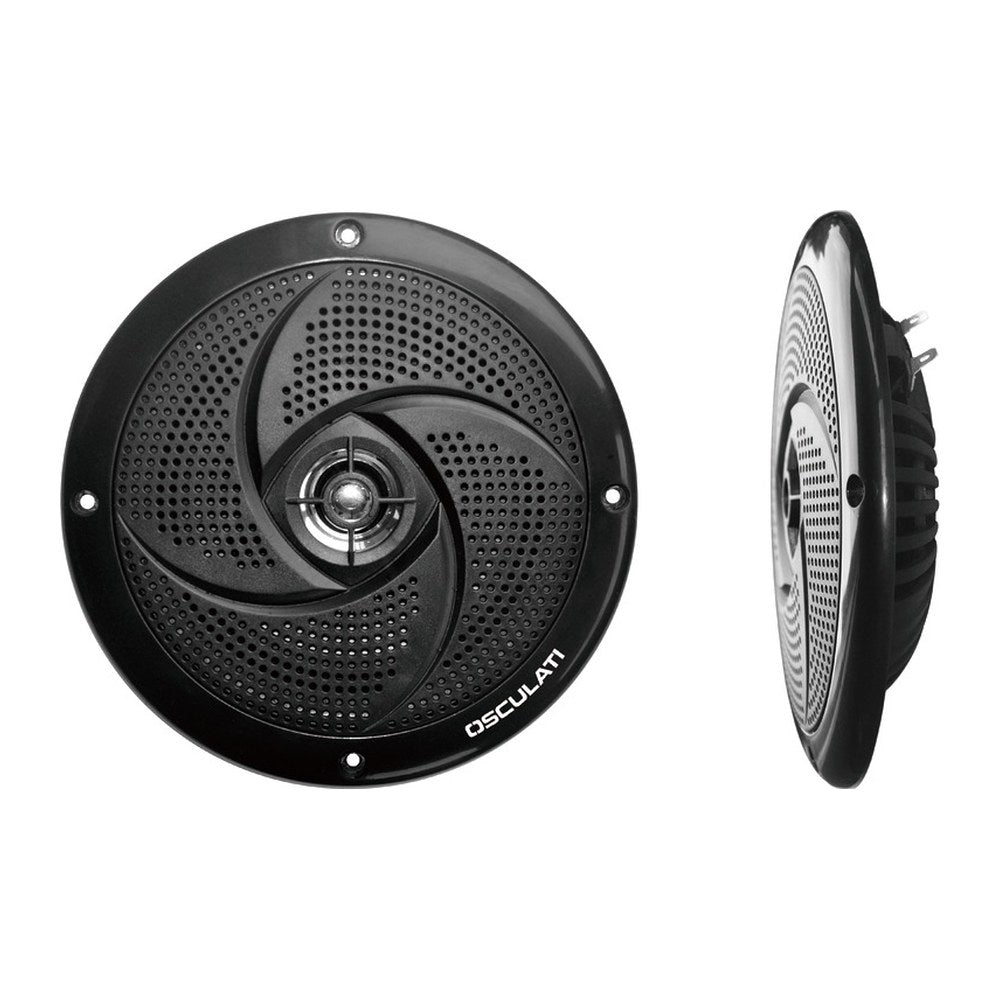 Pairs of dual cone ultra slim speakers 4" - black - foto originale Osculati Srl