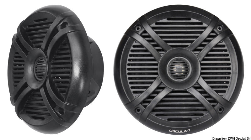 Pairs of 2-way speakers w/RGB programm.LEDs 5.25 black - foto originale Osculati Srl