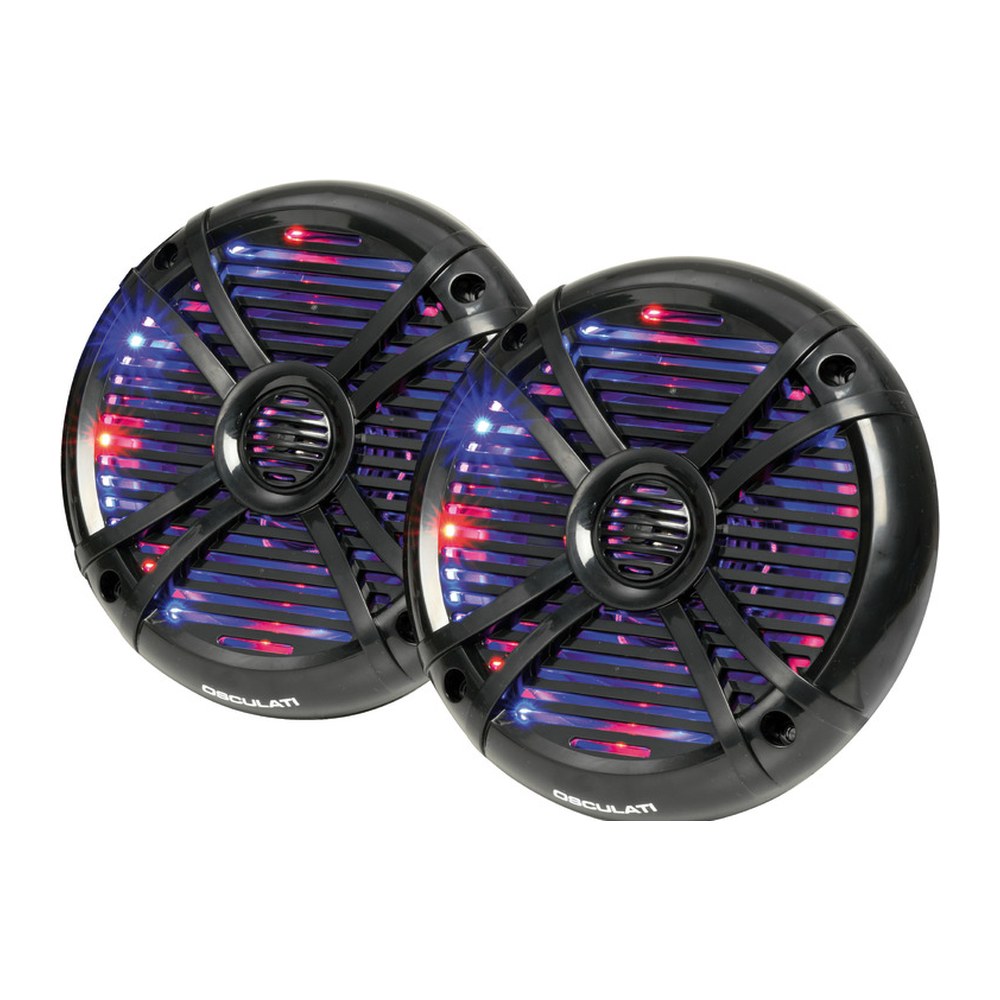 Pairs of 2-way speakers w/RGB programm.LEDs 5.25 black - foto originale Osculati Srl