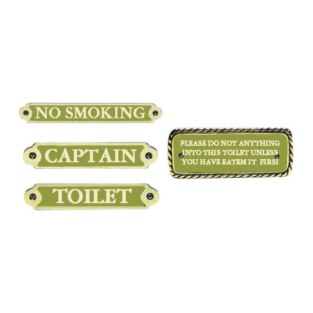 Bronze plate NO SMOKING - foto originale Osculati Srl