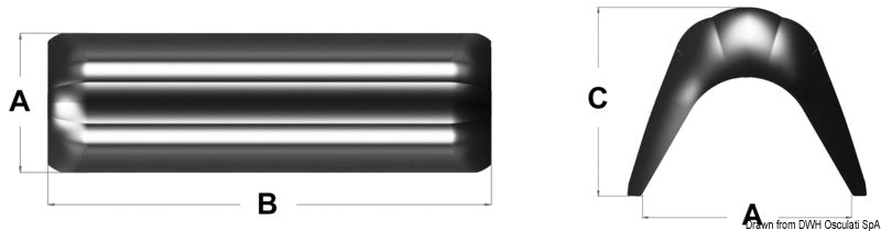 Bow fender profile white 770 mm - foto originale Osculati Srl