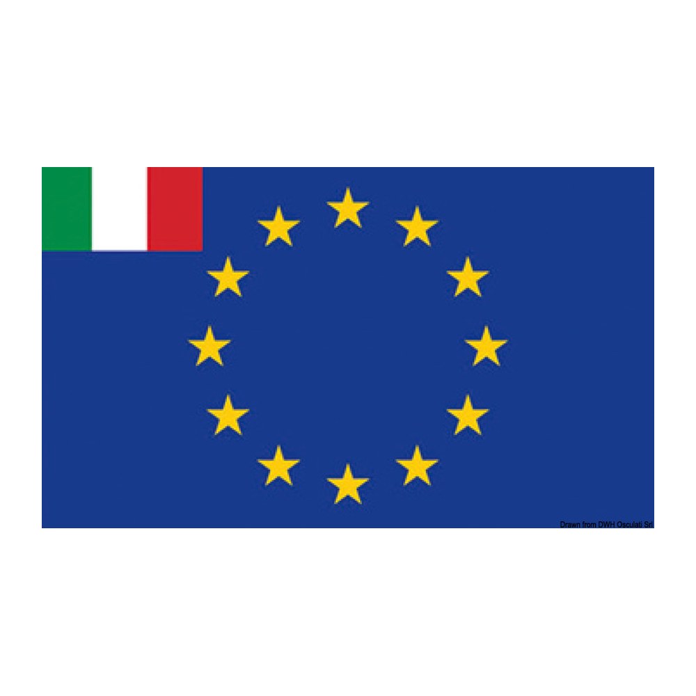 Flag EU+small Italy flag 30 x 45 cm - foto originale Osculati Srl