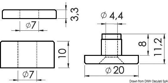 Glass stop spacer black (100 pcs) Packaging containing 100 pcs - foto originale Osculati Srl