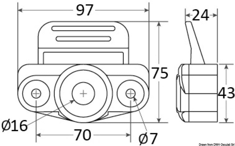 Taco Marine Hidden vertical lock black - foto originale Osculati Srl
