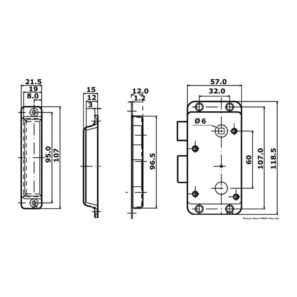 Handless lock internal right - foto originale Osculati Srl