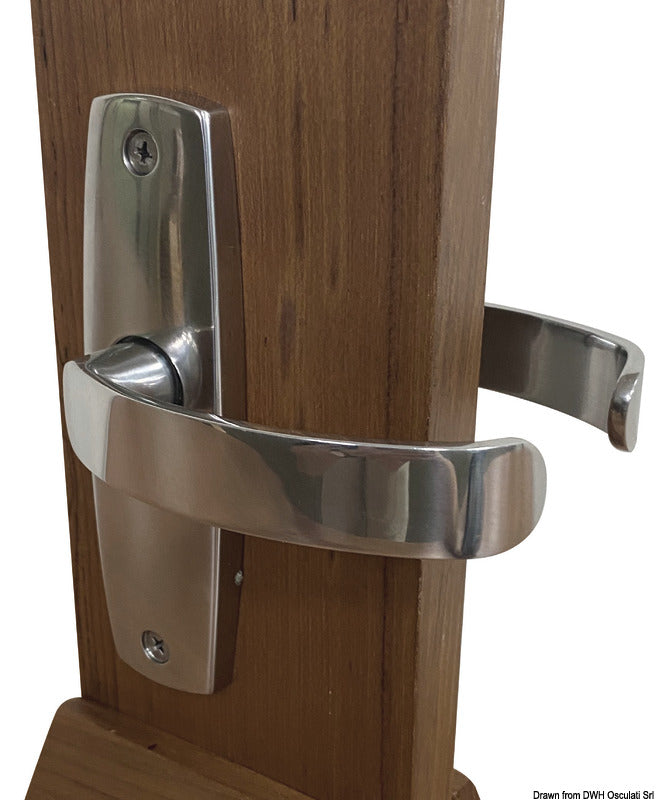 CONTEMPORARY handle pair w/plates, simple - foto originale Osculati Srl