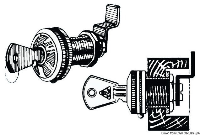 Nickel-plated cylinder lock - foto originale Osculati Srl