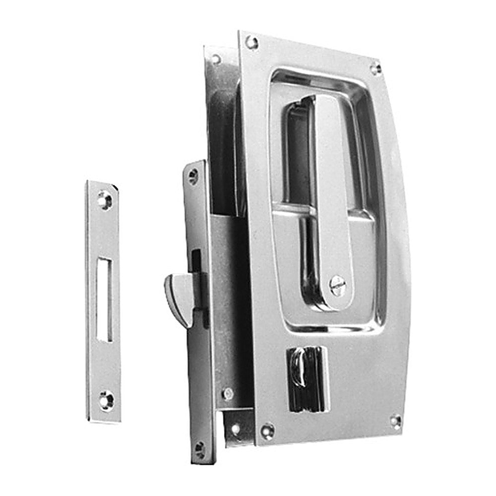 Chromed brass lock for sliding doors w/lock lever - foto originale Osculati Srl