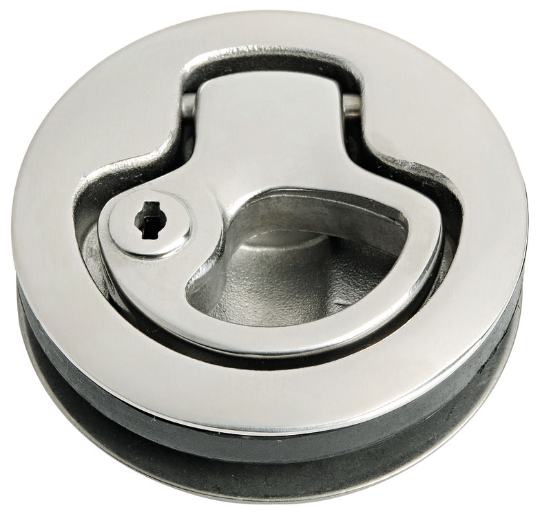 Flush pull latch AISI316 w/stop with lock - foto originale Osculati Srl