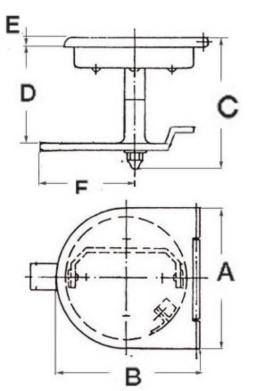 Lift and turn latch w/cover AISI316 115x110 mm - foto originale Osculati Srl