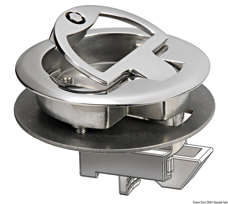 Flush pull latch AISI316 with lock - foto originale Osculati Srl