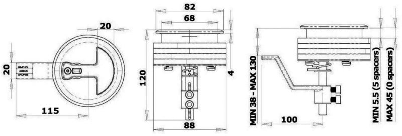 L&T flush latch w/compr.system - foto originale Osculati Srl