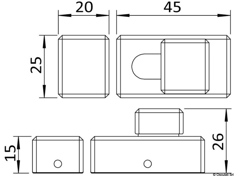 Latch lock mirror-polished AISI 316 - foto originale Osculati Srl