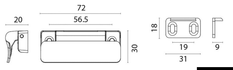 Chromed brass closure handle for doors - foto originale Osculati Srl