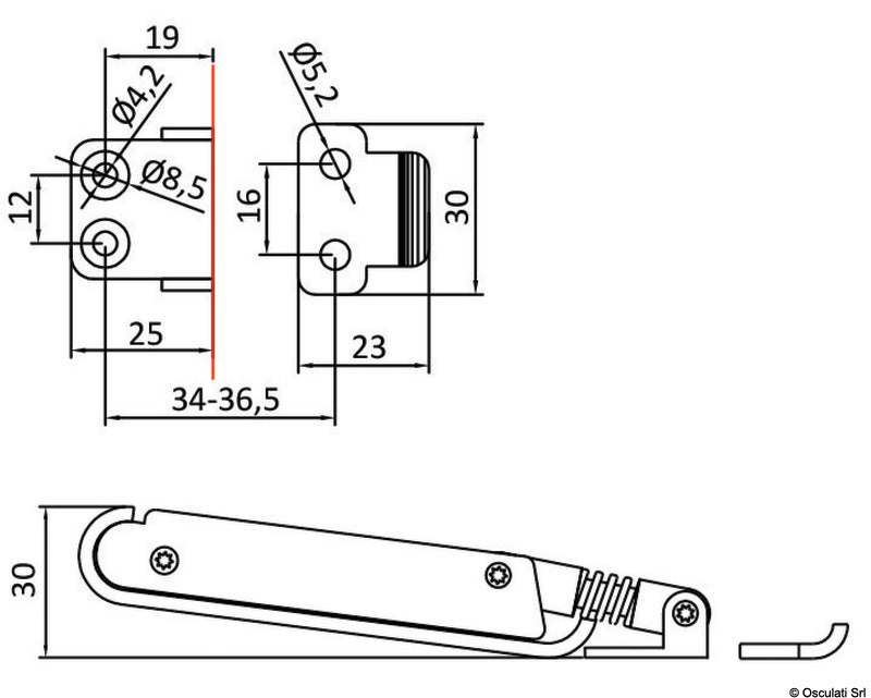Perla SS lever latch - foto originale Osculati Srl