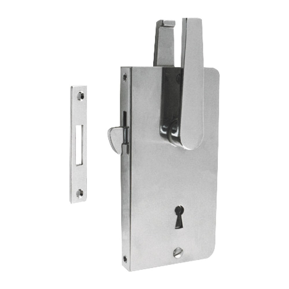 Chromed brass sliding door lock w/regular key - foto originale Osculati Srl