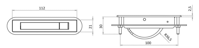 Delux XL pull handle w/ rotary opening system - foto originale Osculati Srl