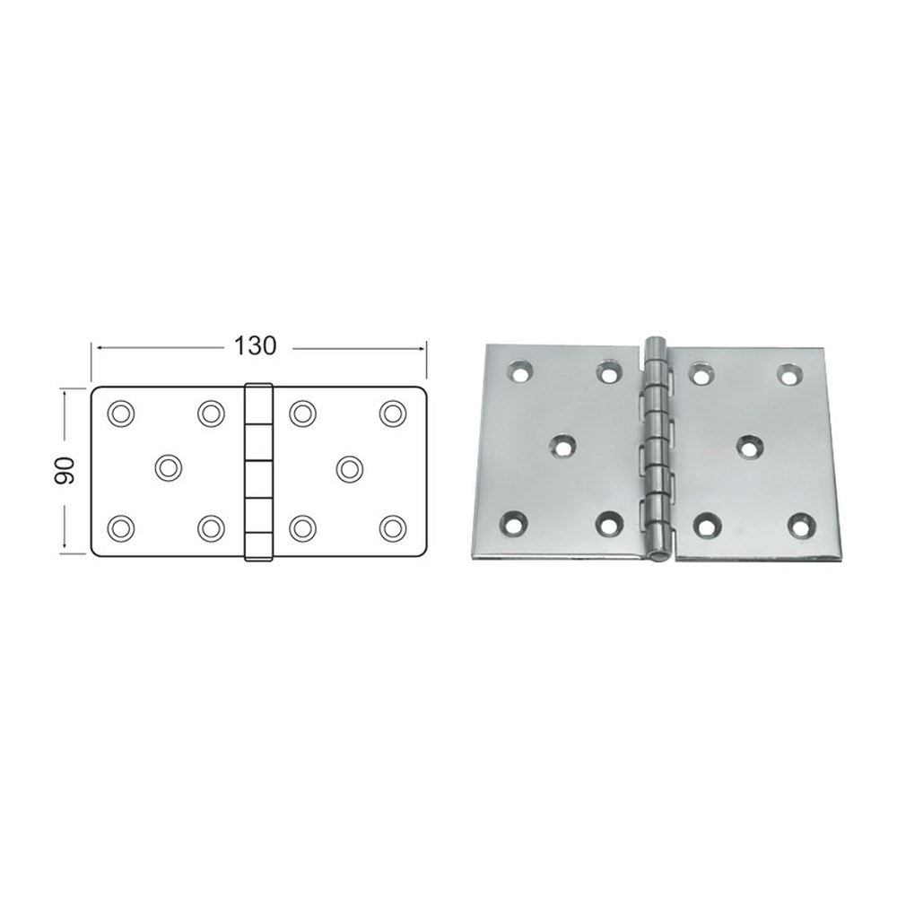 SS hinge 130x90 mm - foto originale Osculati Srl