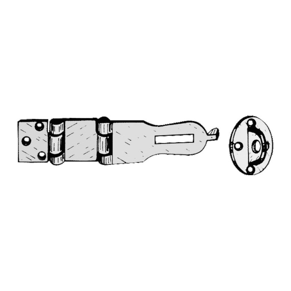 Hasp & Staple chromed brass 140x35 mm - foto originale Osculati Srl