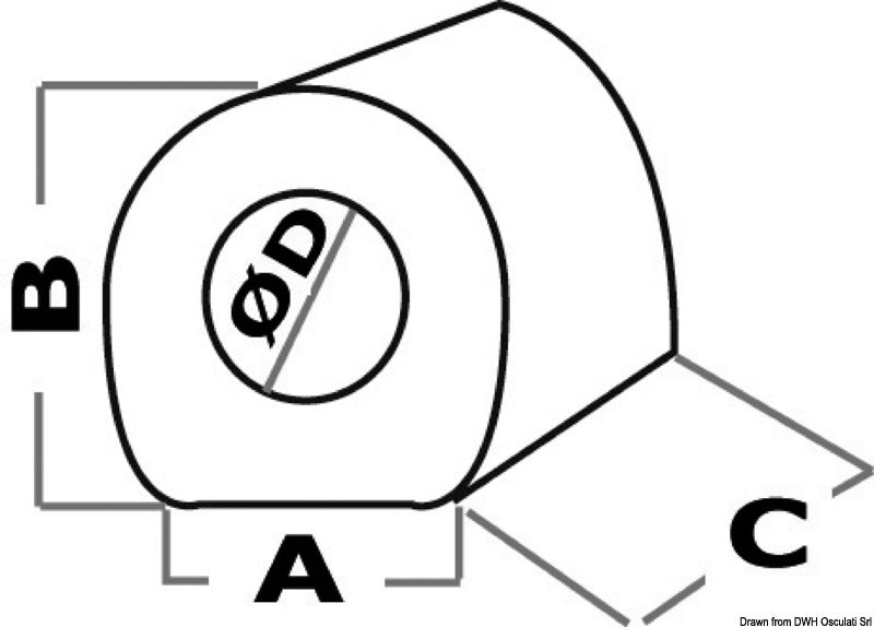 Towing/lifting ring 50 x 45 mm - foto originale Osculati Srl