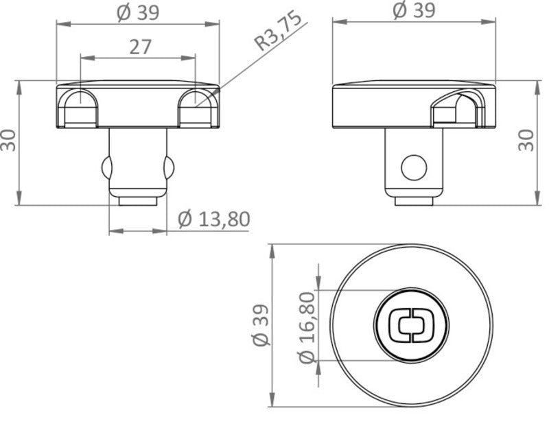 Rapid Lock System - removable part Ø 39 x 30 h - foto originale Osculati Srl
