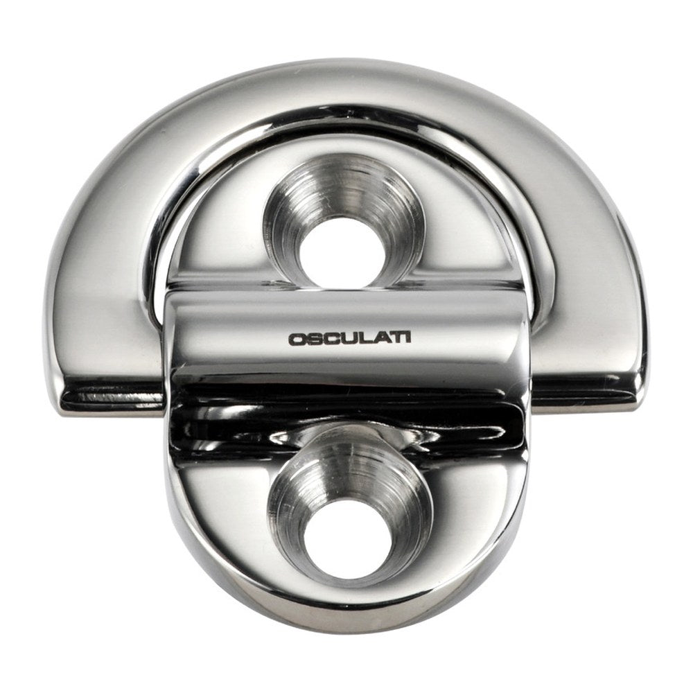 Folding pad eye 45x45 mm 6 mm ring (2 holes) Breaking load kg 1800 - foto originale Osculati Srl