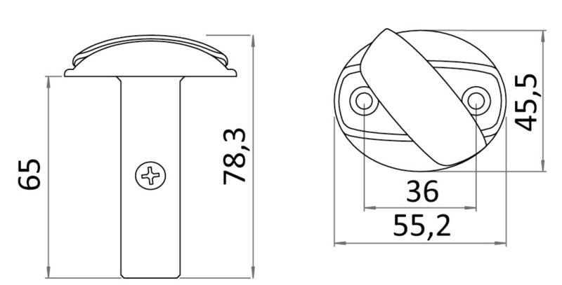 Dome hidden mini cleat 52 x 46 mm - foto originale Osculati Srl