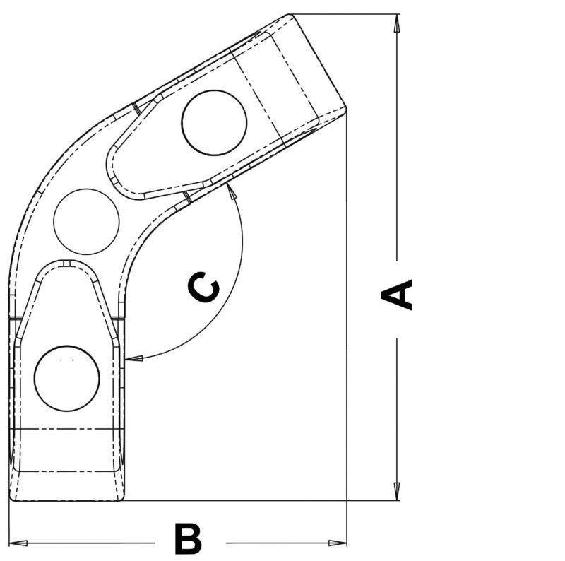 Angle fairlead w/rollers 120° - foto originale Osculati Srl
