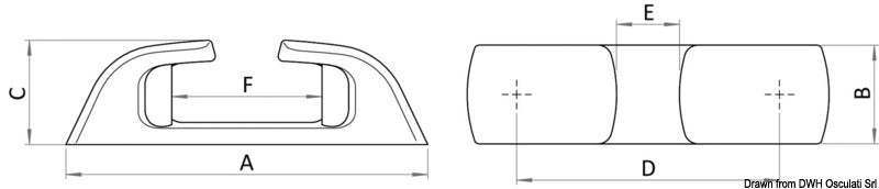 Capri SS roller fairlead 212mm - foto originale Osculati Srl